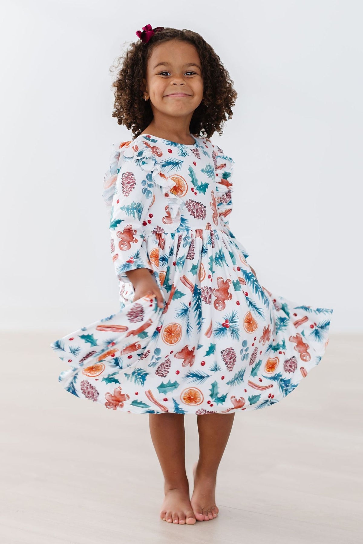 a girl in a dress