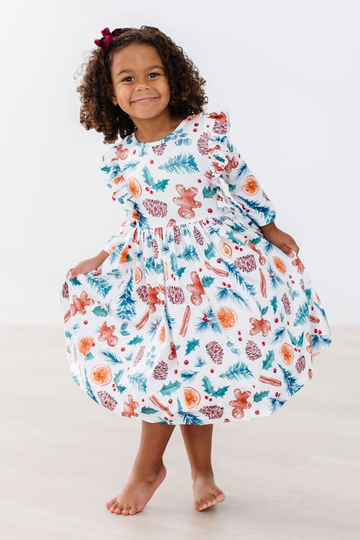 a girl in a dress