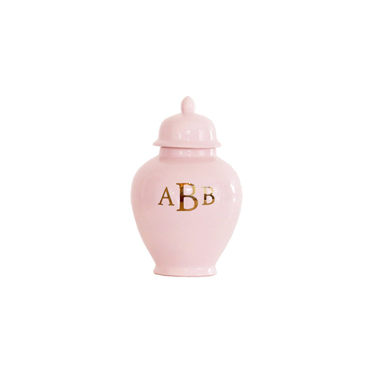 Classic Monogram Ginger Jars in Cherry Blossom Pink