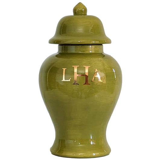 Classic Monogram Ginger Jars in Moss Green
