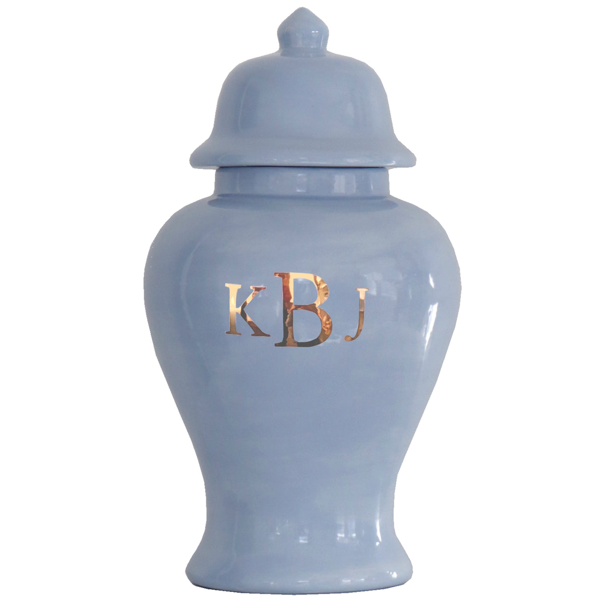 Classic Monogram Ginger Jars in Serenity Blue