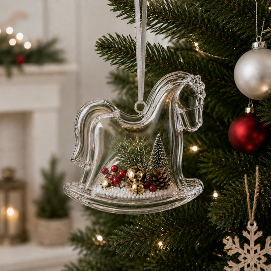 Clear Plastic Rocking Horse Ornaments 3.4 Inches (86 mm)