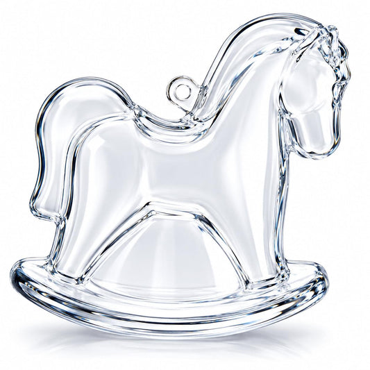 Clear Plastic Rocking Horse Ornaments 3.4 Inches (86 mm)