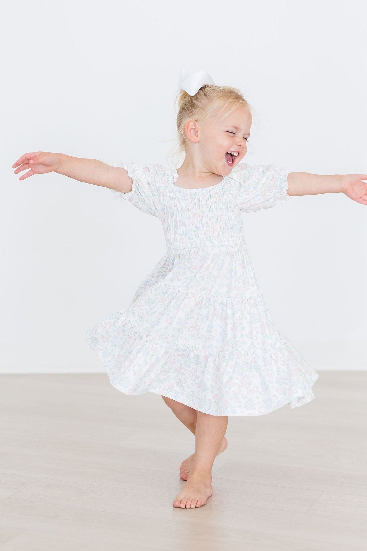 a girl in a white dress