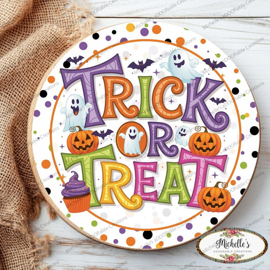 Colorful Halloween Trick or Treat Sign