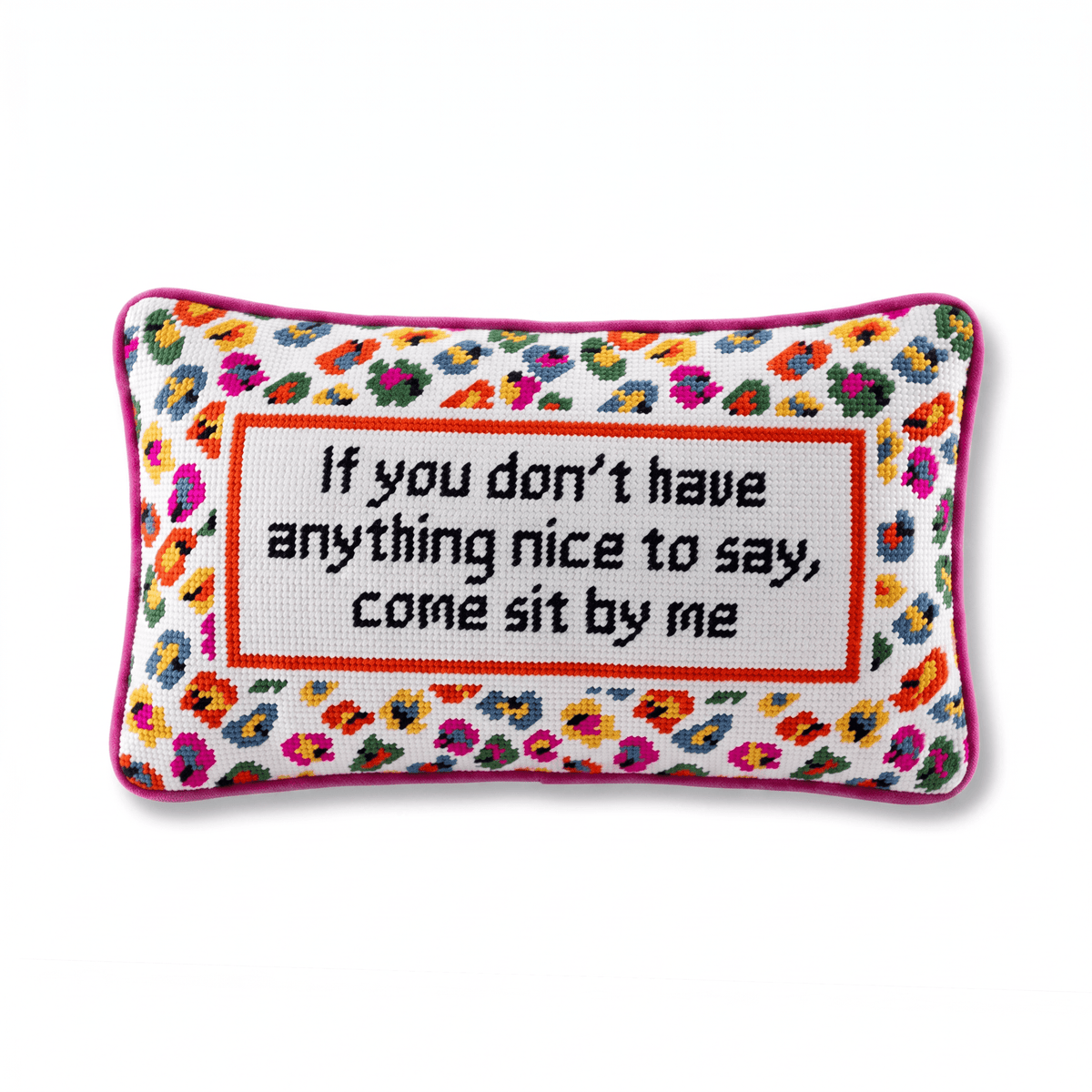 Come Sit By Me Needlepoint Pillow