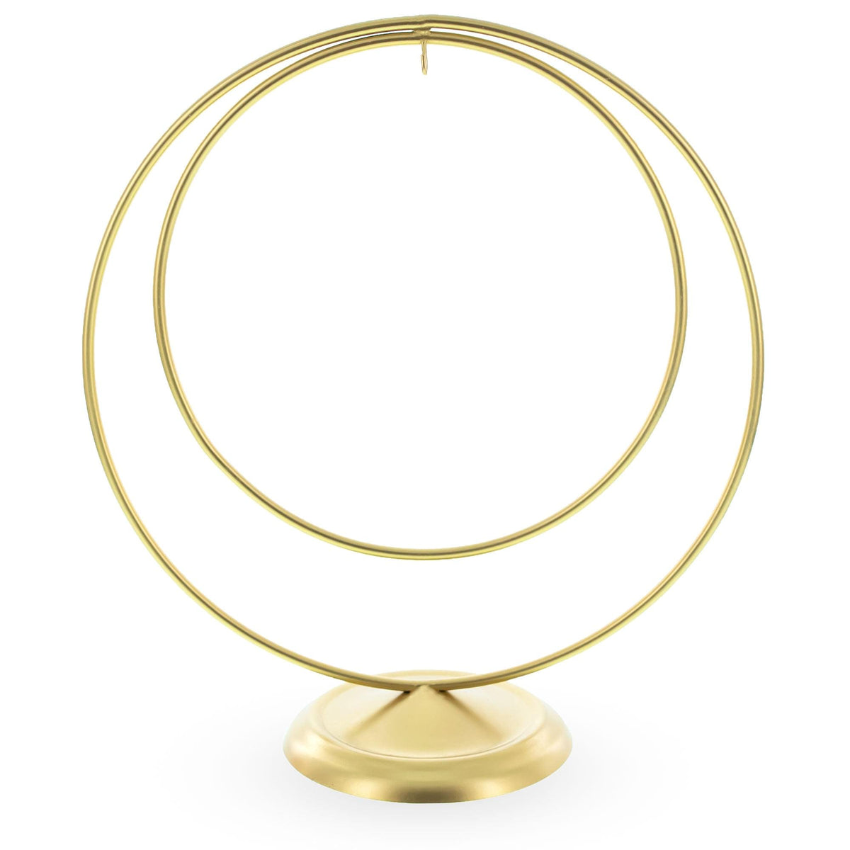 Contemporary Double Circle Gold Metal Ornament Display Stand 8.2 Inches