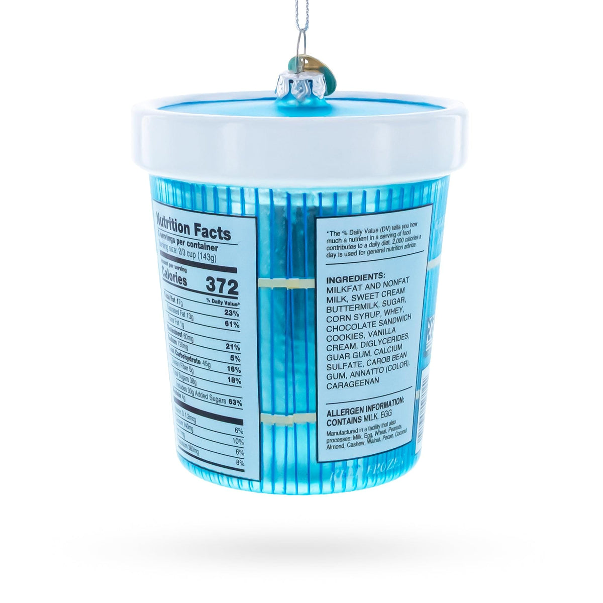 Cookies Ice Cream Pint Glass Christmas Ornament
