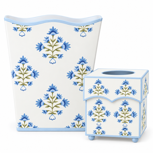 Willow Bloom Square Wastepaper Basket & Tissue (2 Options)