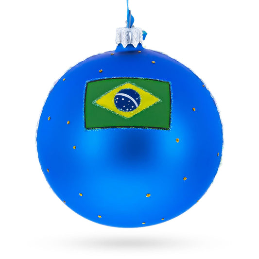 Corcovado Christ the Redeemer, Rio de Janeiro, Brazil Glass Christmas Ornament 4 Inches