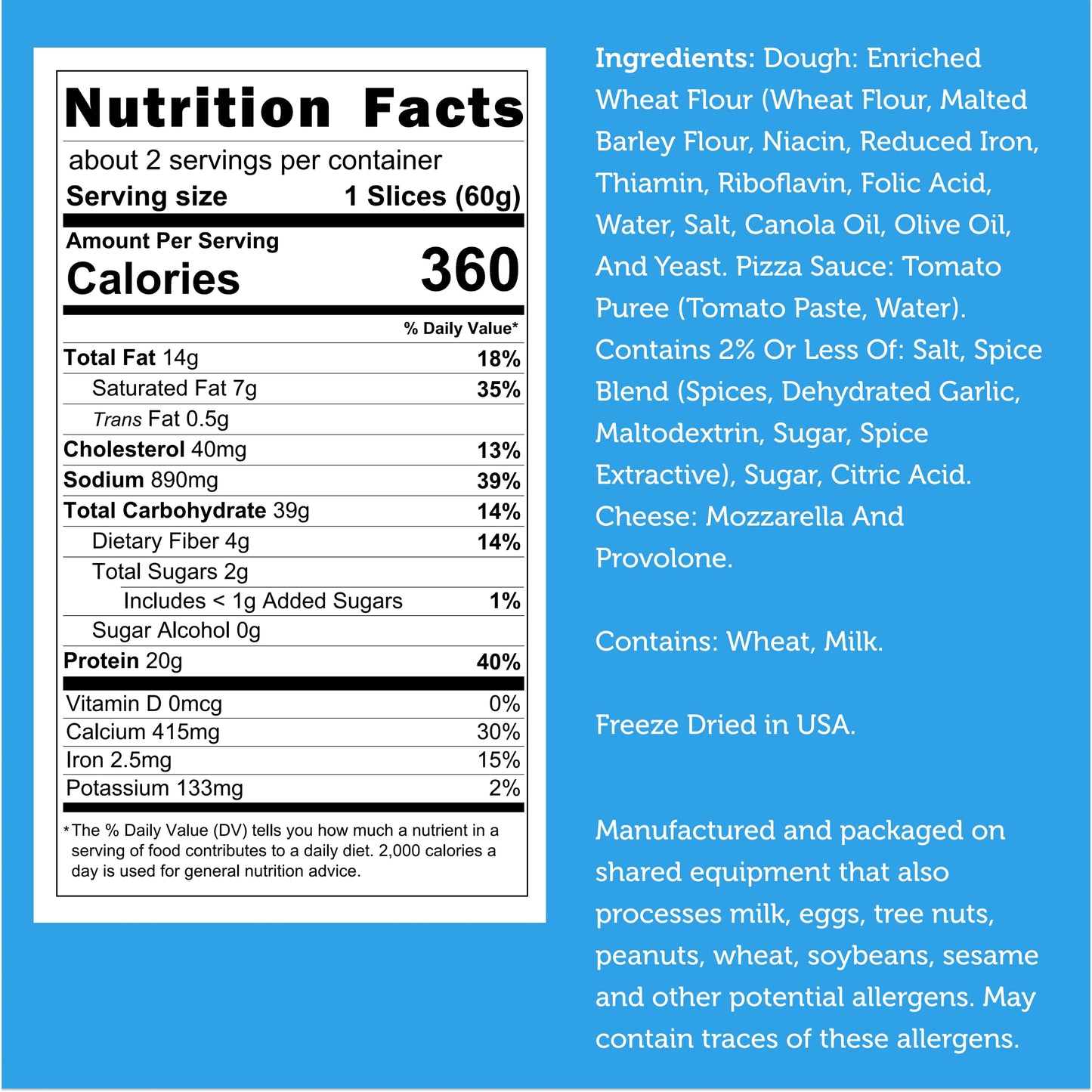 Freeze Dried Cheese Pizza Snack