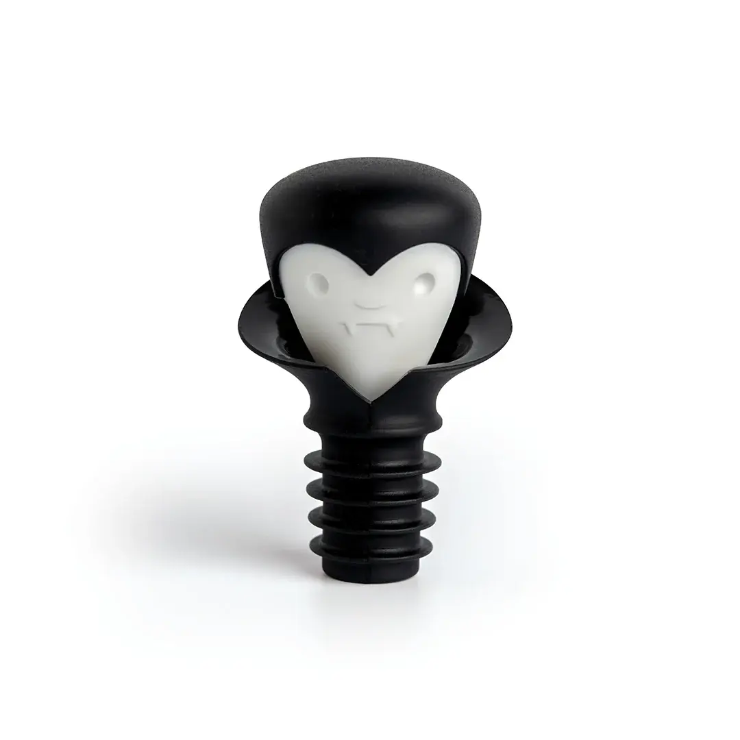 a black and white object with a face on it