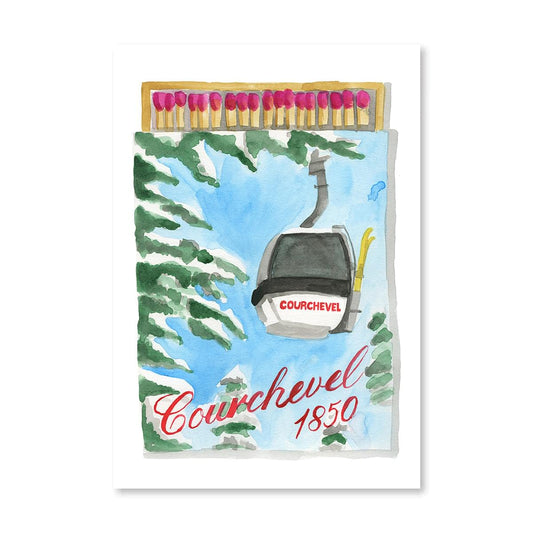 a watercolor of a ski lift