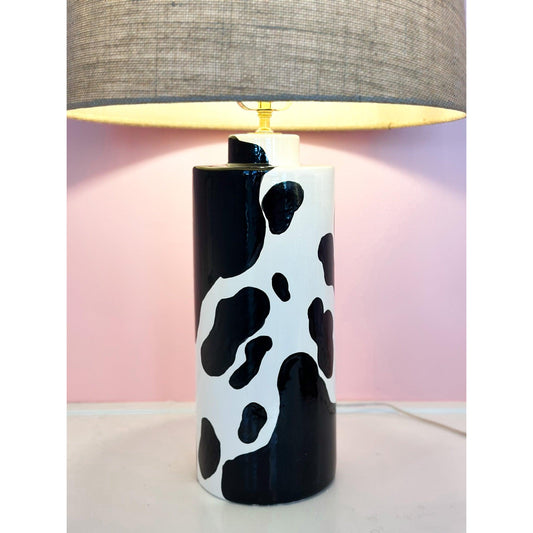Cow Print Column Lamp
