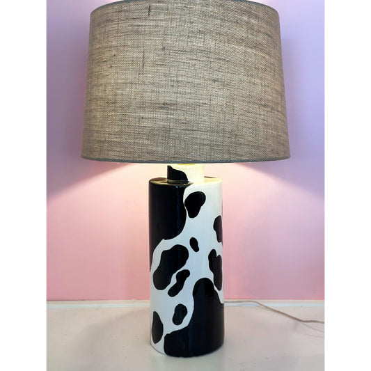 Cow Print Column Lamp