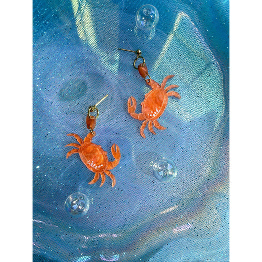 Crawling into Summer Crab Earrings