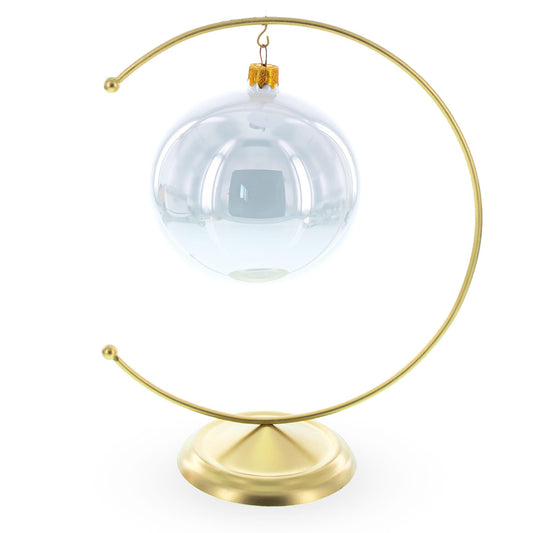 Crescent Moon Gold Metal Ornament Display Stand 8.8 Inches