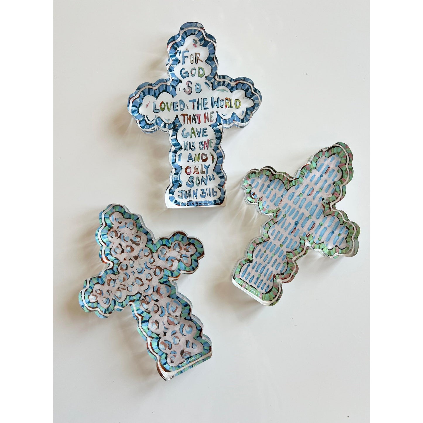 He Saved Cross Acrylic Tabletop Art