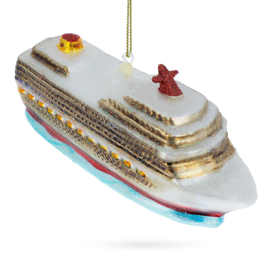 Cruise Ship Glass Christmas Ornament