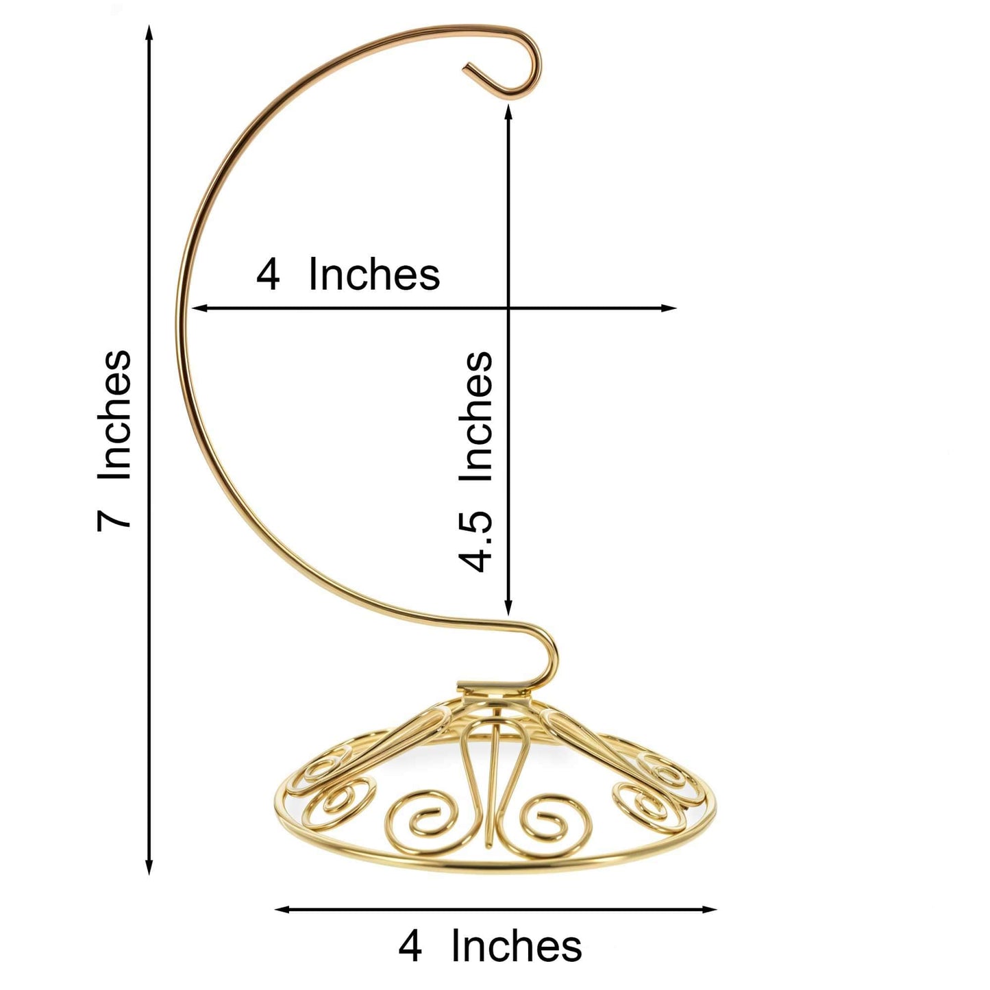 Curved Gold Wire Swirl Base Ornament Stand Display 7 Inches