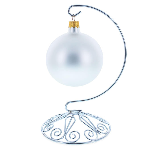 Curved Silver Wire Swirl Base Ornament Stand Display 7 Inches