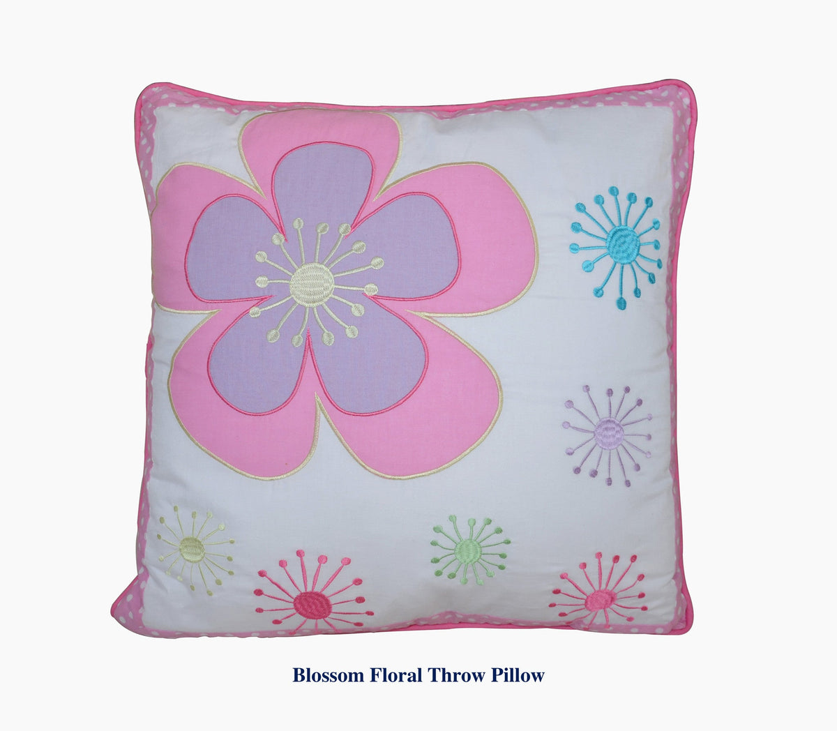 Blossom Floral Pink Purple Stripe Print Cotton Reversible Quilt Bedding Set