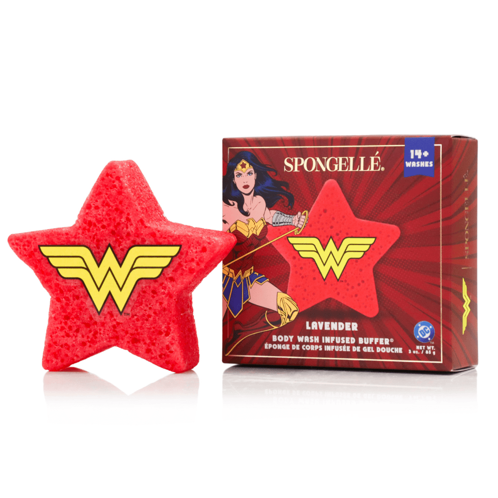 a star shaped sponge next to a box
