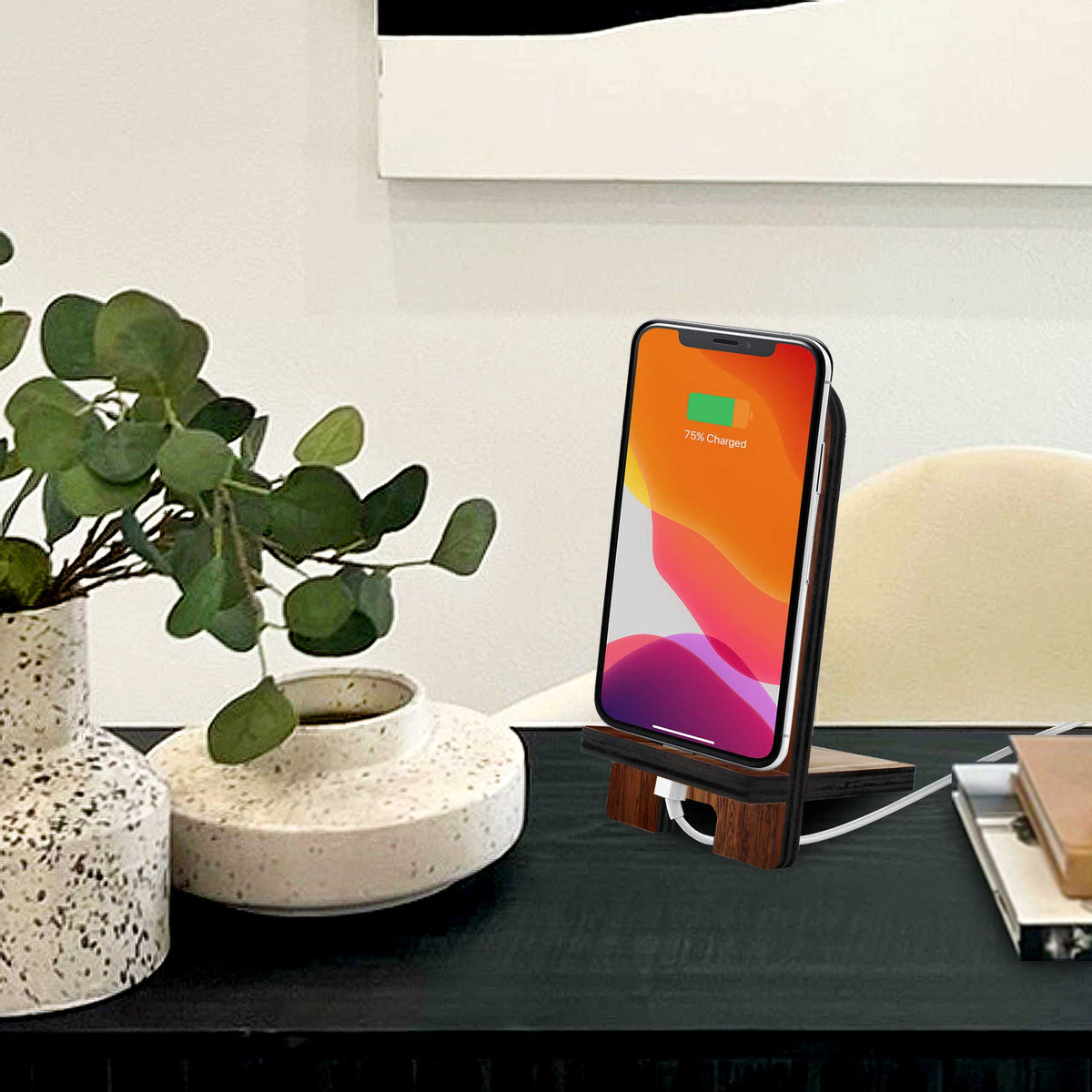 Little Miracle Cell Phone Stand Family Décor Wood Mobile Tablet Holder Charging Station Organizer - 892084-DG