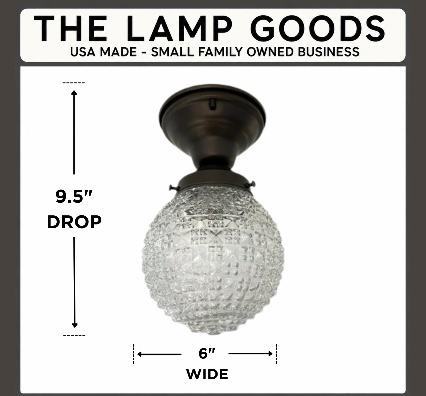 Authentic Antique Diamond Glass Ceiling Light
