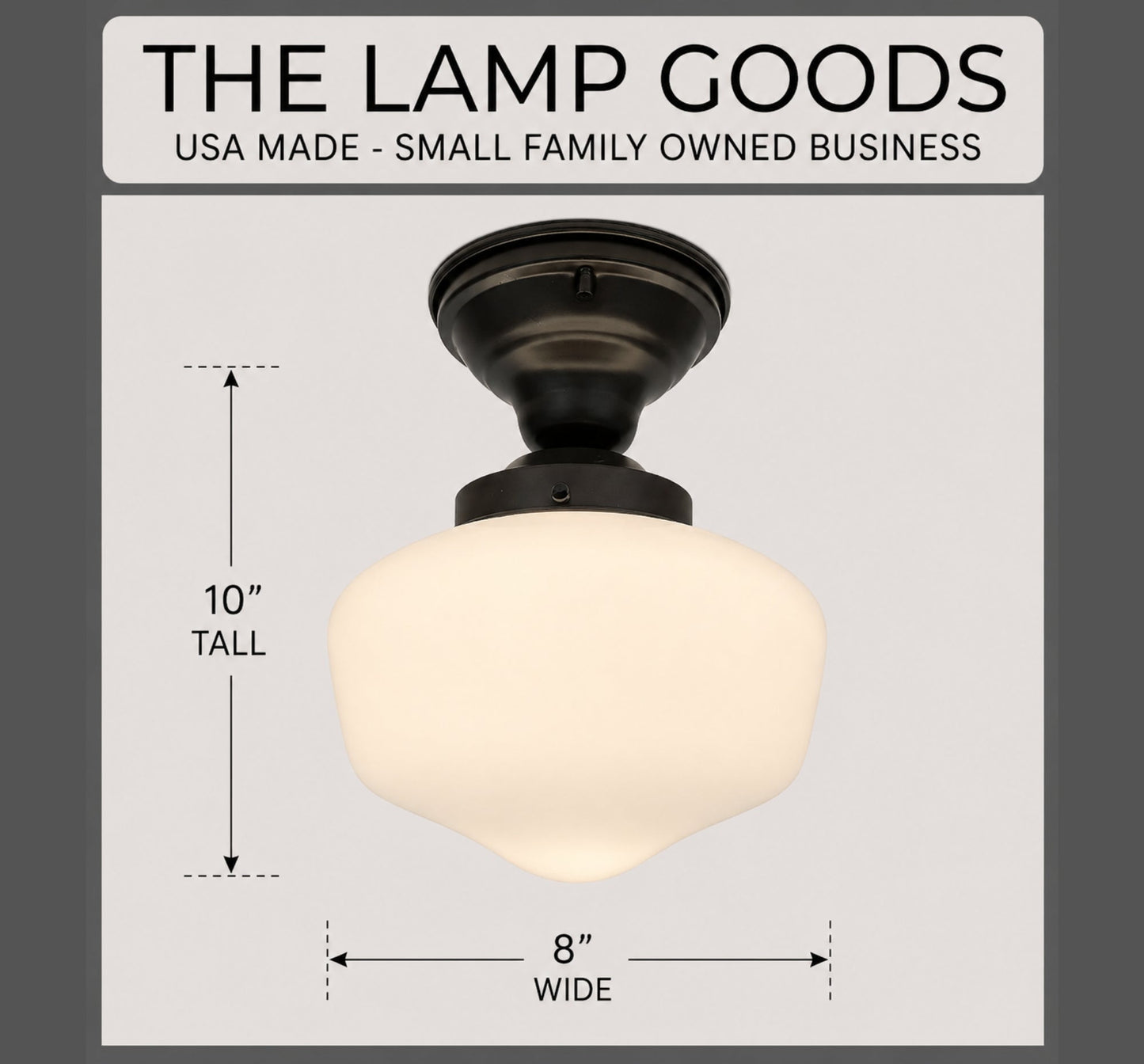 Modern Schoolhouse Milk Glass Ceiling Light | 8"