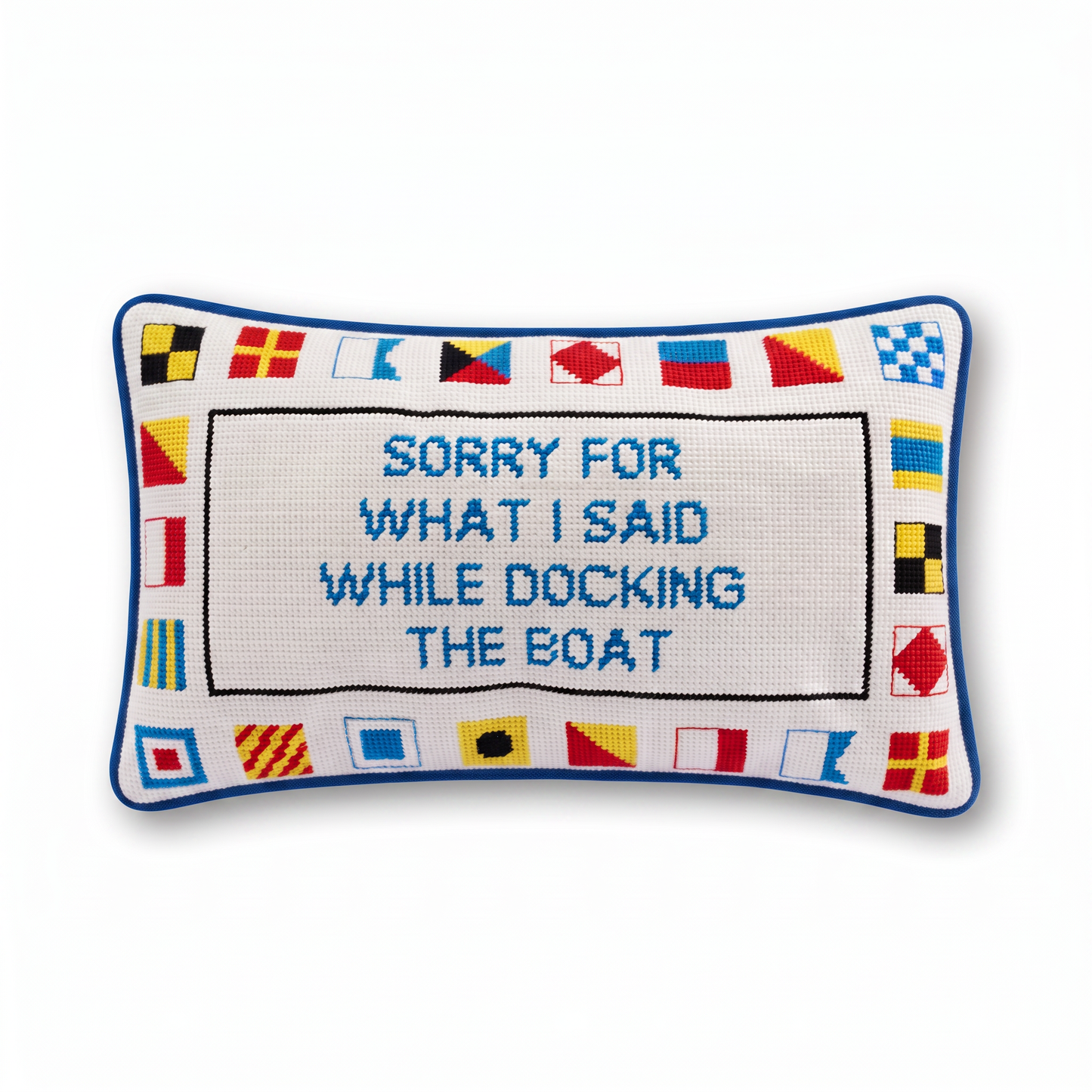Docking The Boat Needlepoint Pillow