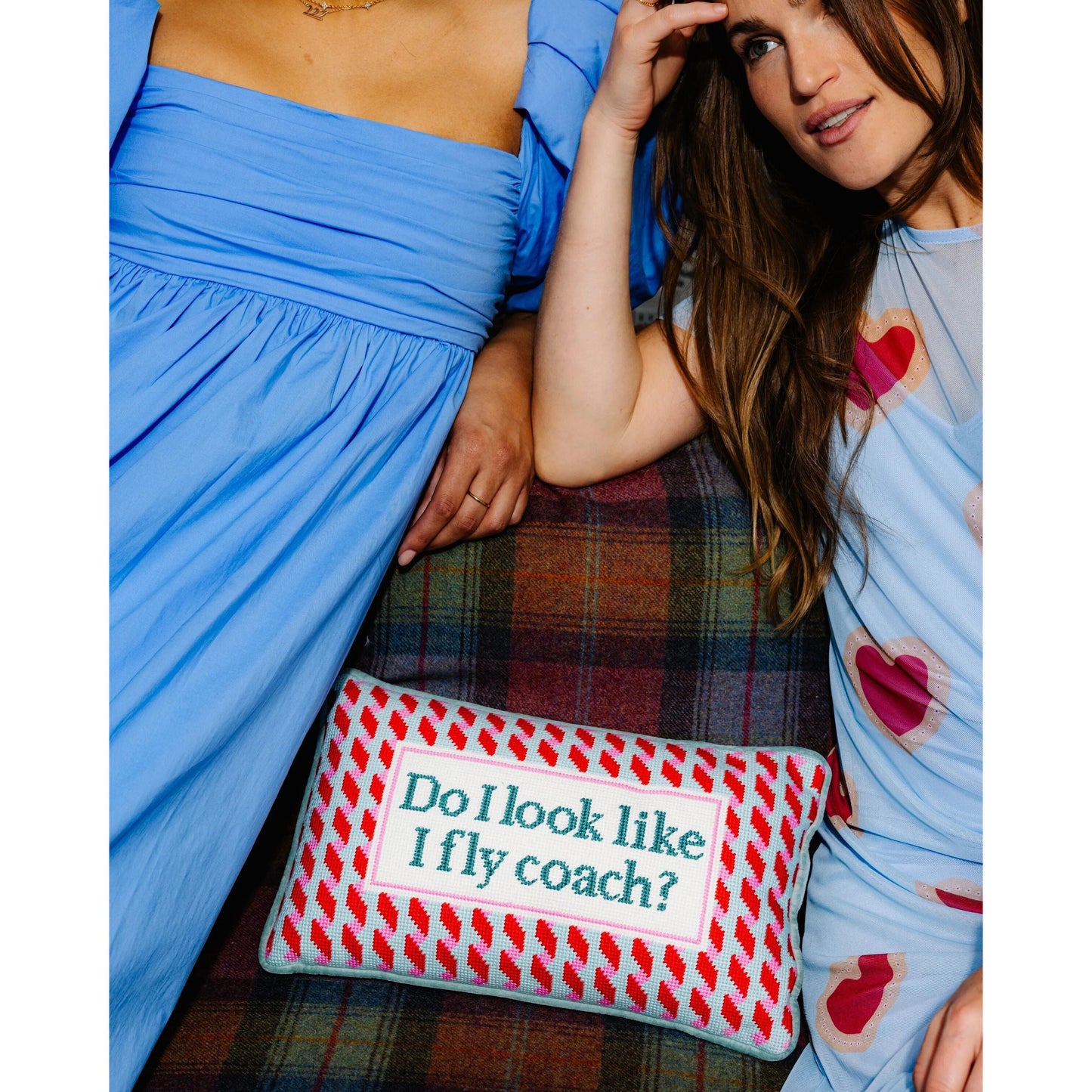 Fly Coach Needlepoint Pillow