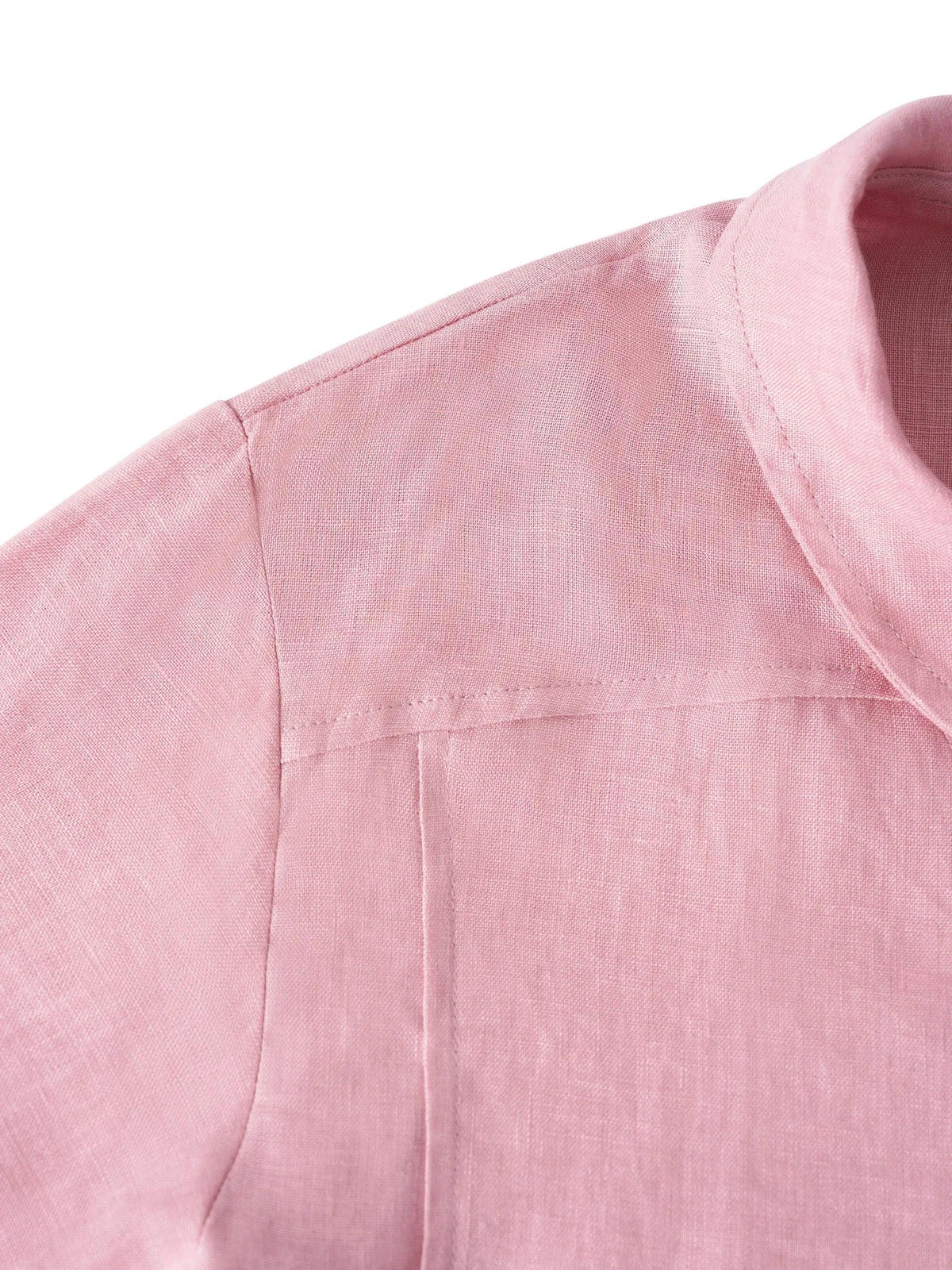 a close up of a pink shirt