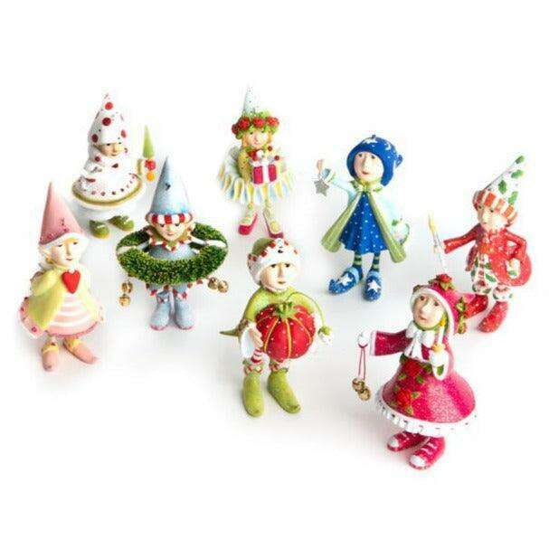 Dash Away Elves Mini Ornament Set/8 by Patience Brewster
