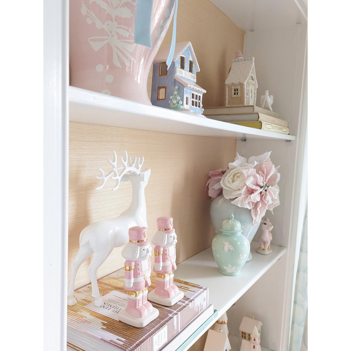 Deck the Halls Ginger Jars in Cherry Blossom Pink