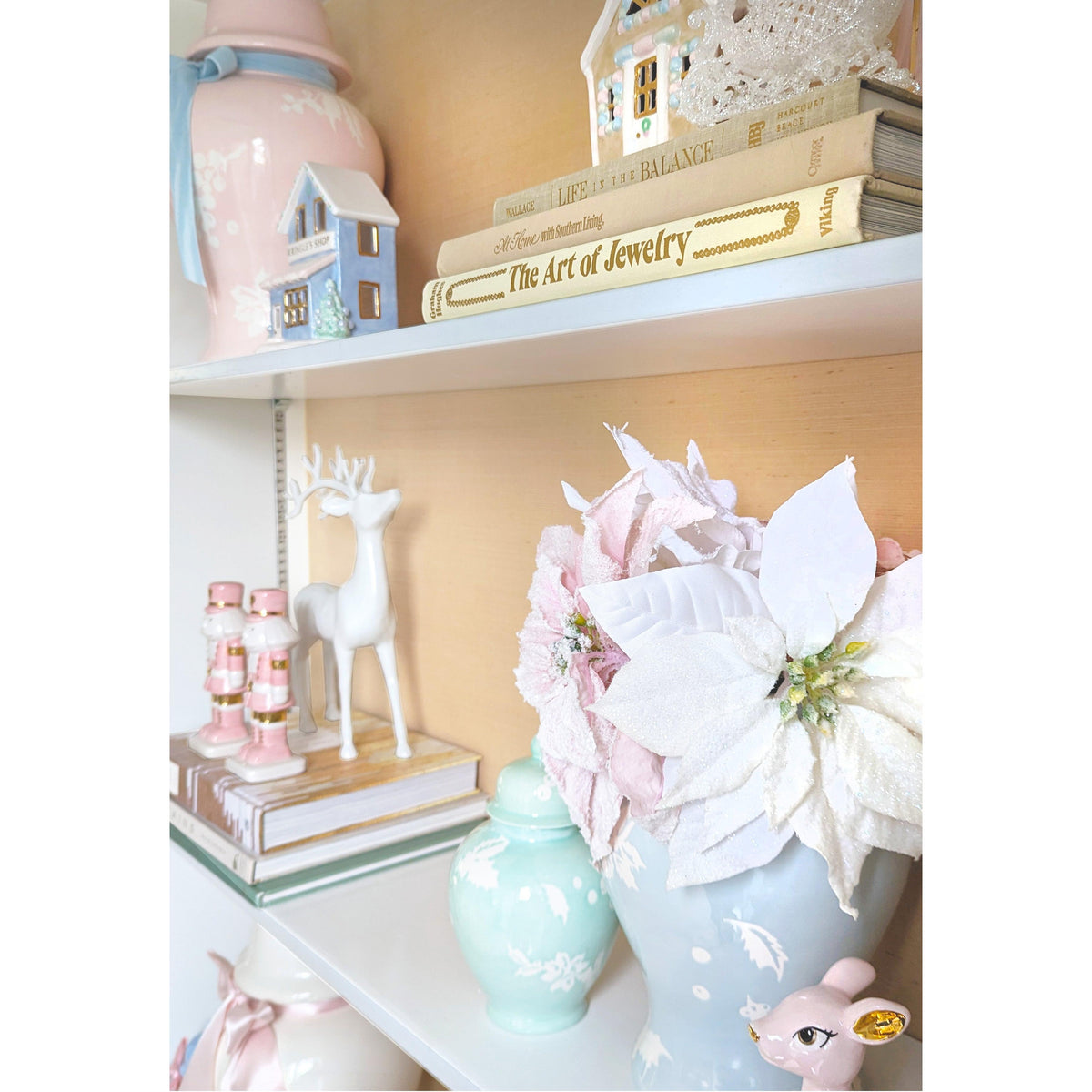 Deck the Halls Ginger Jars in Hydrangea Light Blue