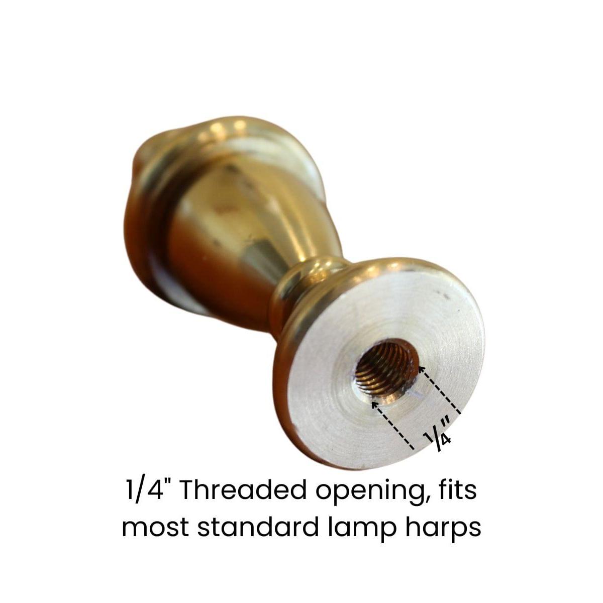 Decorative Spire Lamp Finial Polished Brass, 2.3"h