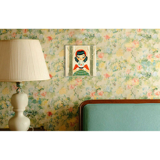 Decorative Tile Girl with Snow Globe by Laliblue