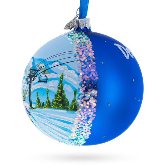 Deer Valley Ski Resort, Park City, Utah Glass Ball Christmas Ornament