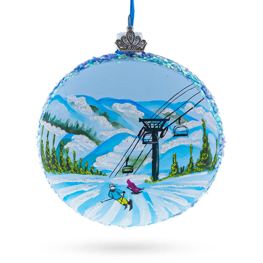 Deer Valley Ski Resort, Park City, Utah Glass Ball Christmas Ornament