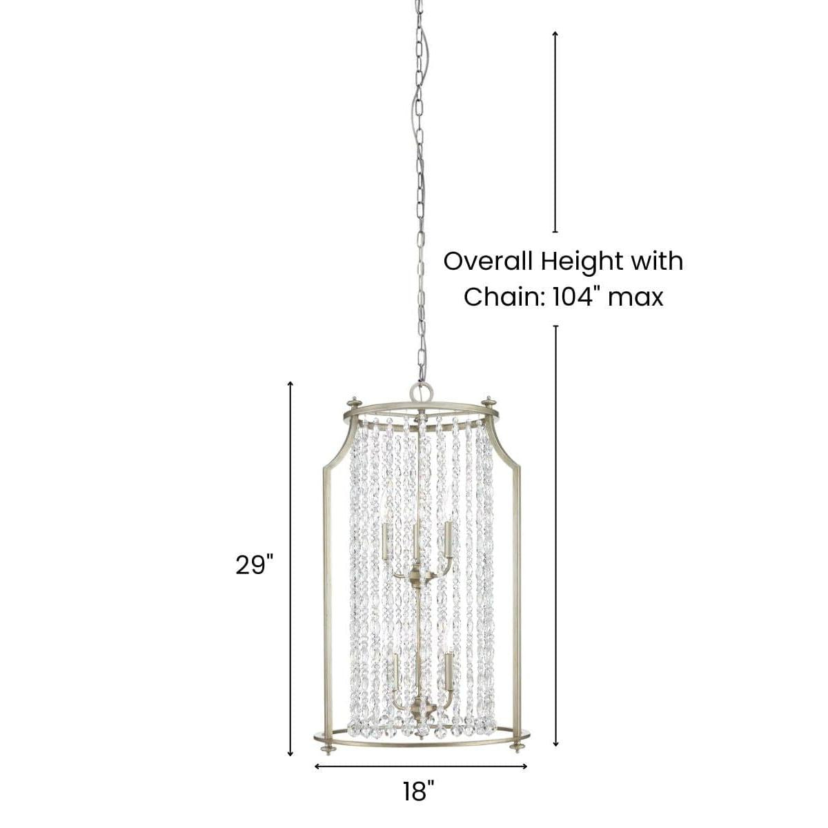 a chandelier with measurements