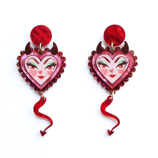 Devil Heart Earrings by Laliblue – Retro Statement Jewelry Laliblue