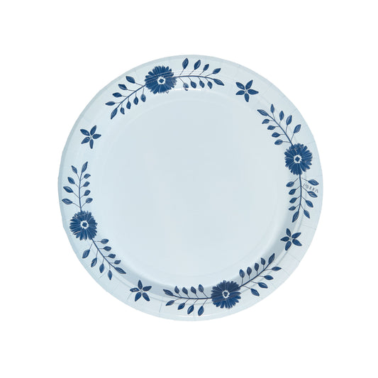 Sky and Navy Daisy Josephine Dinner Plates - 8 pack
