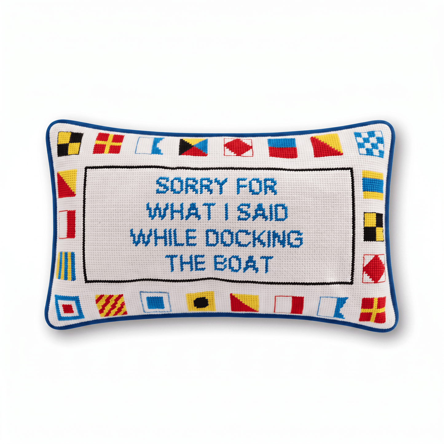 Docking The Boat Needlepoint Pillow