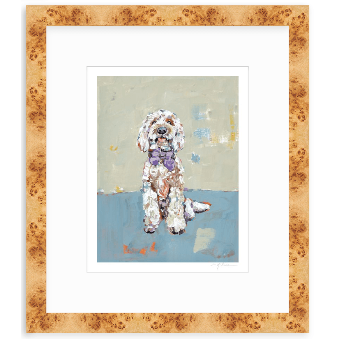 Doodle Dog (blue background) Fine Art Print