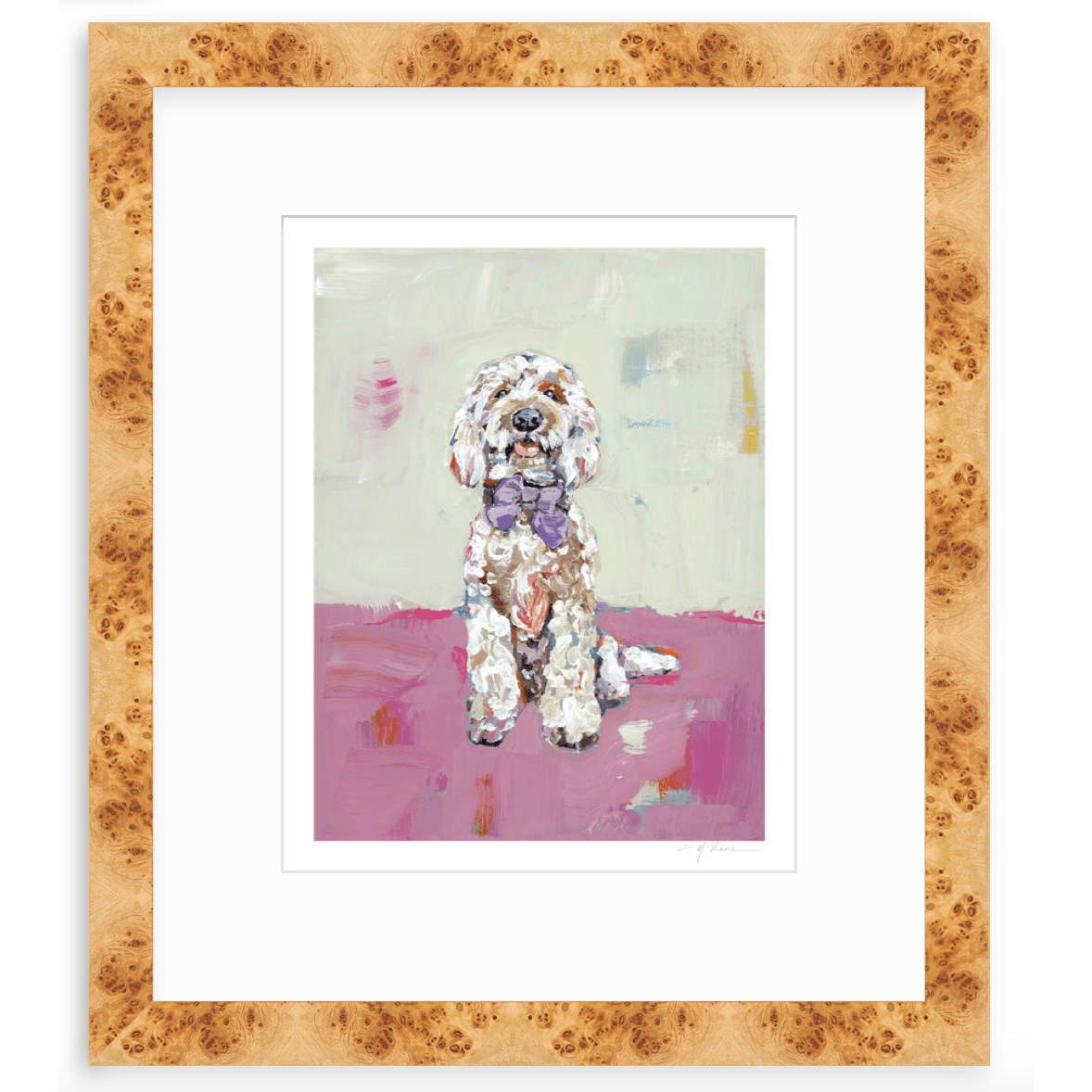 Doodle Dog (pink background) Fine Art Print