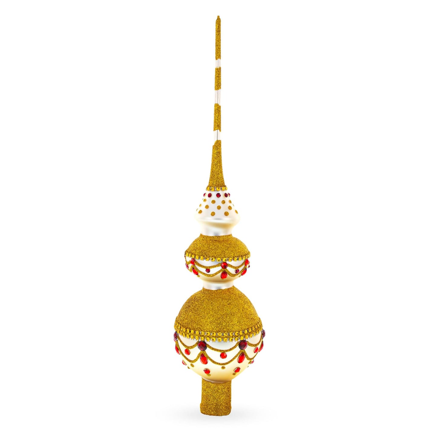 Double Ball Glass Christmas Tree Topper