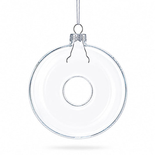 Doughnut Clear Glass Christmas Ornament