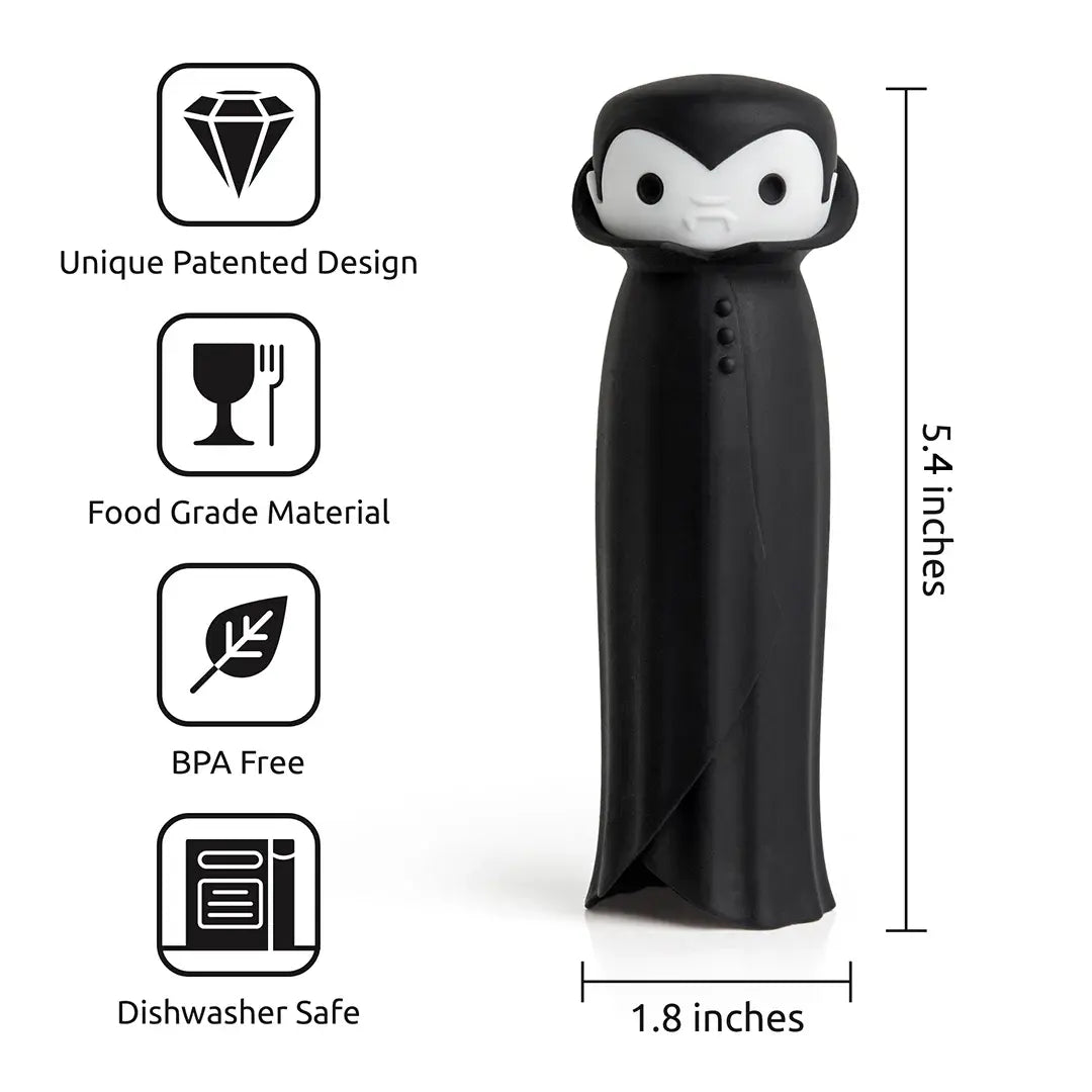 a black and white toy figure