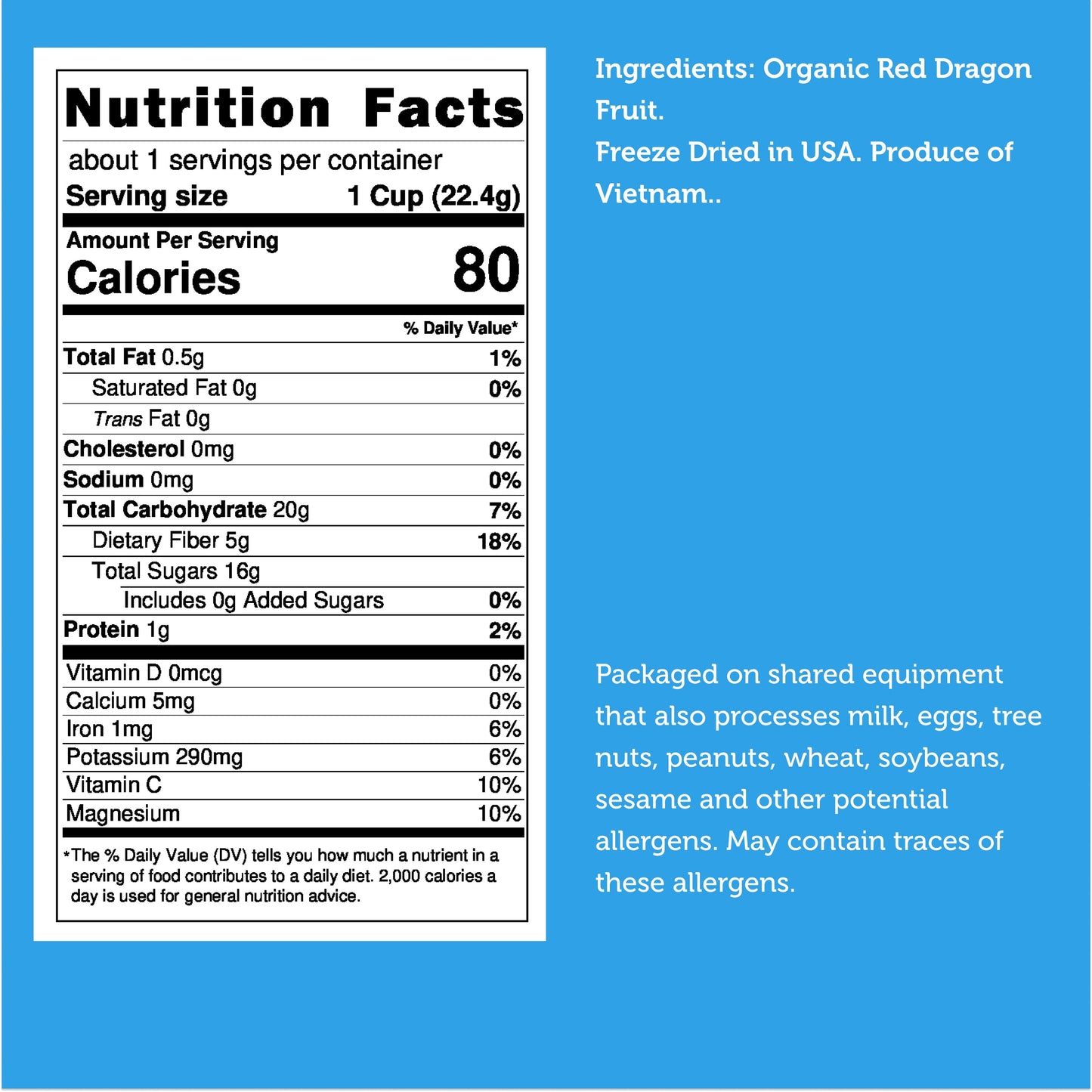 Freeze Dried Organic Red Dragon Fruit